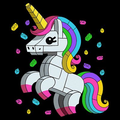 Unicorn Lover Master Builder Bricks Blocks Toy Gift T-Shirt