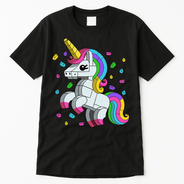 Unicorn Lover Master Builder Bricks Blocks Toy Gift Tall T-Shirt