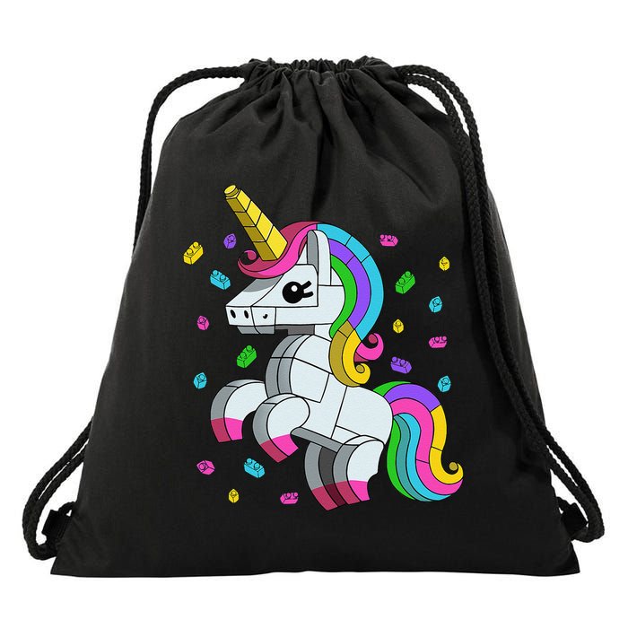 Unicorn Lover Master Builder Bricks Blocks Toy Gift Drawstring Bag