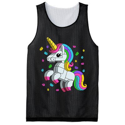 Unicorn Lover Master Builder Bricks Blocks Toy Gift Mesh Reversible Basketball Jersey Tank