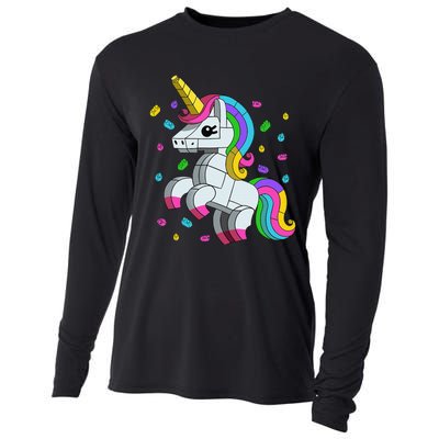 Unicorn Lover Master Builder Bricks Blocks Toy Gift Cooling Performance Long Sleeve Crew