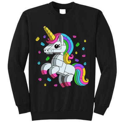 Unicorn Lover Master Builder Bricks Blocks Toy Gift Tall Sweatshirt