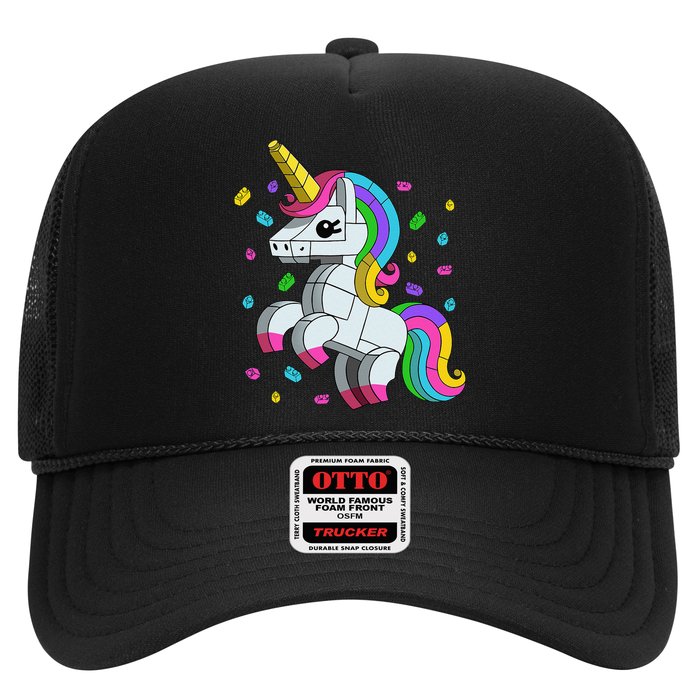 Unicorn Lover Master Builder Bricks Blocks Toy Gift Trucker Hat