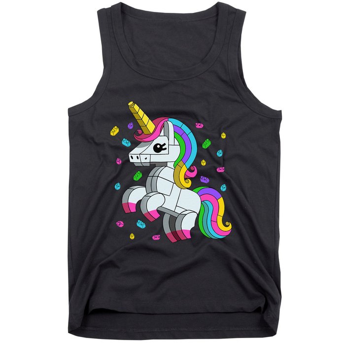 Unicorn Lover Master Builder Bricks Blocks Toy Gift Tank Top