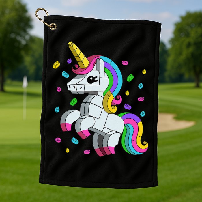 Unicorn Lover Master Builder Bricks Blocks Toy Gift Golf Towel