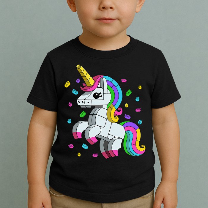 Unicorn Lover Master Builder Bricks Blocks Toy Gift Toddler T-Shirt