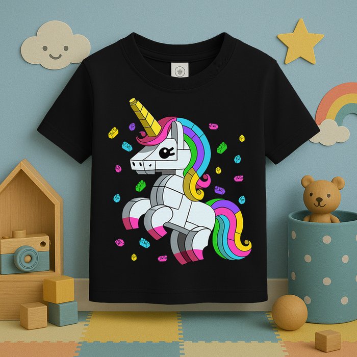 Unicorn Lover Master Builder Bricks Blocks Toy Gift Toddler T-Shirt
