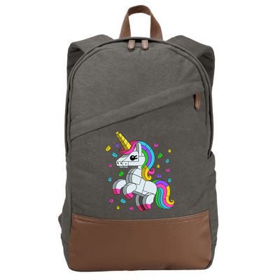 Unicorn Lover Master Builder Bricks Blocks Toy Gift Cotton Canvas Backpack