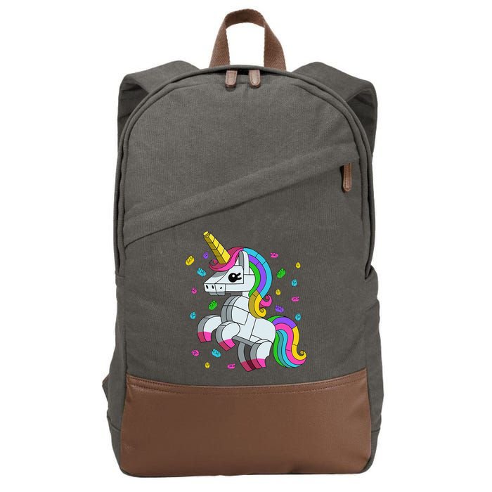 Unicorn Lover Master Builder Bricks Blocks Toy Gift Cotton Canvas Backpack