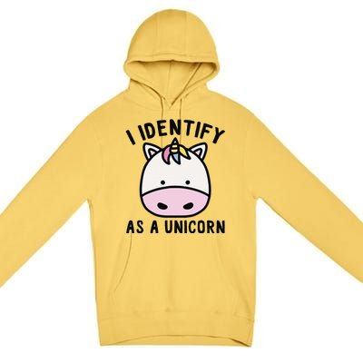 Unicorn Lover Meme Retro Funny I Identify As A Unicorn Premium Pullover Hoodie