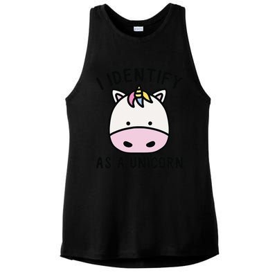 Unicorn Lover Meme Retro Funny I Identify As A Unicorn Ladies PosiCharge Tri-Blend Wicking Tank