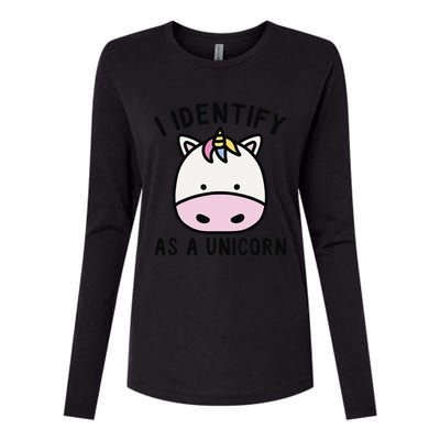 Unicorn Lover Meme Retro Funny I Identify As A Unicorn Womens Cotton Relaxed Long Sleeve T-Shirt