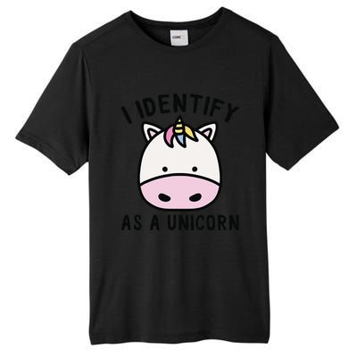 Unicorn Lover Meme Retro Funny I Identify As A Unicorn Tall Fusion ChromaSoft Performance T-Shirt