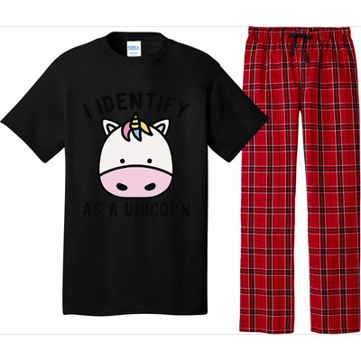 Unicorn Lover Meme Retro Funny I Identify As A Unicorn Pajama Set