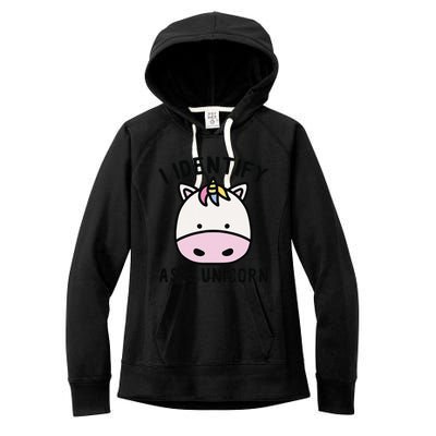 Unicorn Lover Meme Retro Funny I Identify As A Unicorn Women's Fleece Hoodie