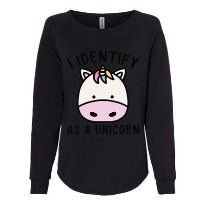 Unicorn Lover Meme Retro Funny I Identify As A Unicorn Womens California Wash Sweatshirt