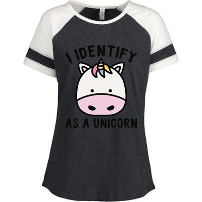 Unicorn Lover Meme Retro Funny I Identify As A Unicorn Enza Ladies Jersey Colorblock Tee