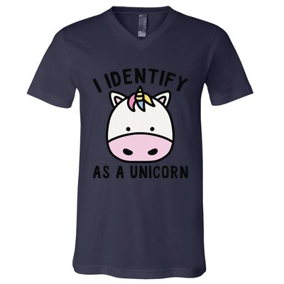 Unicorn Lover Meme Retro Funny I Identify As A Unicorn V-Neck T-Shirt