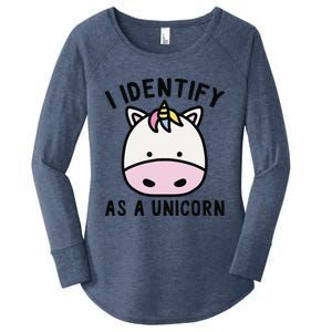 Unicorn Lover Meme Retro Funny I Identify As A Unicorn Women's Perfect Tri Tunic Long Sleeve Shirt