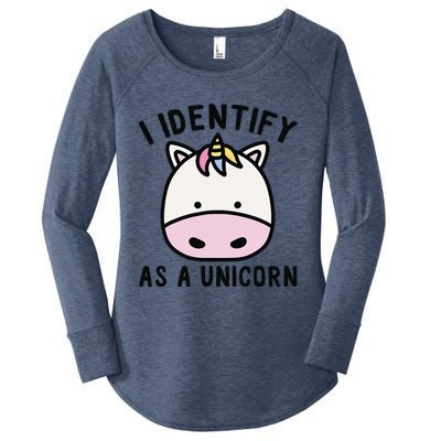 Unicorn Lover Meme Retro Funny I Identify As A Unicorn Women's Perfect Tri Tunic Long Sleeve Shirt