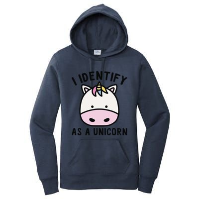 Unicorn Lover Meme Retro Funny I Identify As A Unicorn Women's Pullover Hoodie