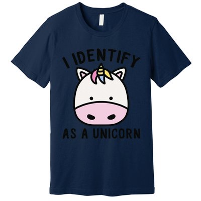 Unicorn Lover Meme Retro Funny I Identify As A Unicorn Premium T-Shirt