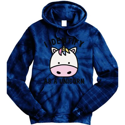 Unicorn Lover Meme Retro Funny I Identify As A Unicorn Tie Dye Hoodie