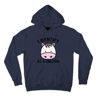 Unicorn Lover Meme Retro Funny I Identify As A Unicorn Tall Hoodie