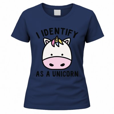 Unicorn Lover Meme Retro Funny I Identify As A Unicorn Women's T-Shirt