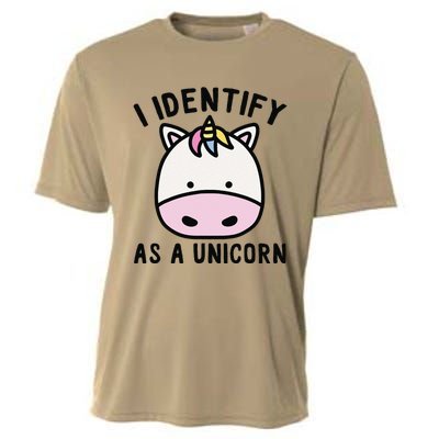 Unicorn Lover Meme Retro Funny I Identify As A Unicorn Cooling Performance Crew T-Shirt