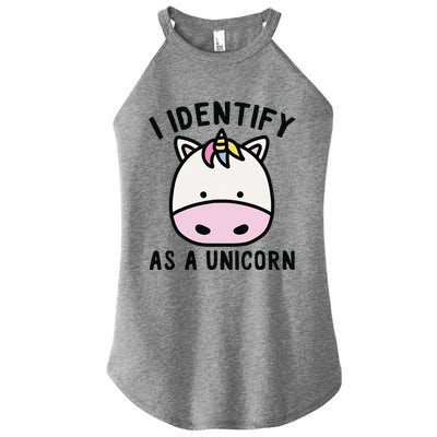 Unicorn Lover Meme Retro Funny I Identify As A Unicorn Women's Perfect Tri Rocker Tank