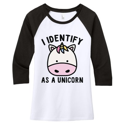 Unicorn Lover Meme Retro Funny I Identify As A Unicorn Women's Tri-Blend 3/4-Sleeve Raglan Shirt