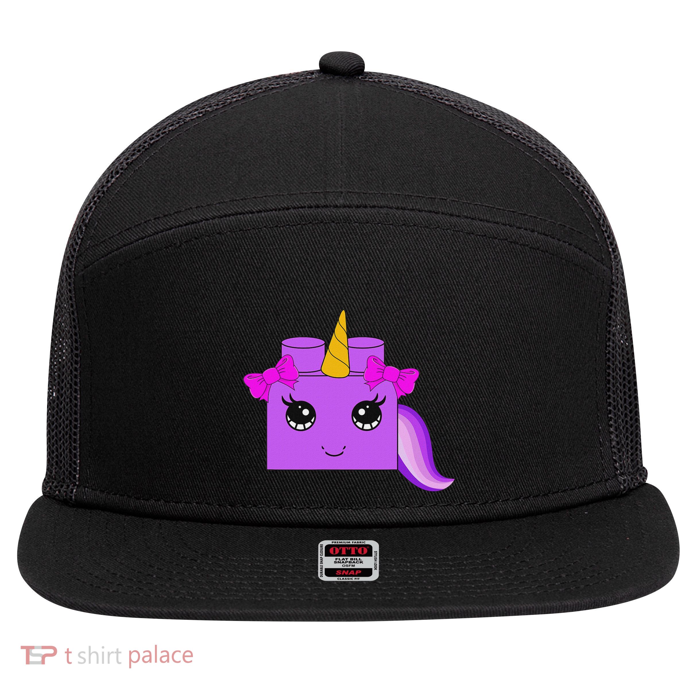 Unicorn Lover Master Builder Block Brick Building Girl 7 Panel Mesh Trucker Snapback Hat