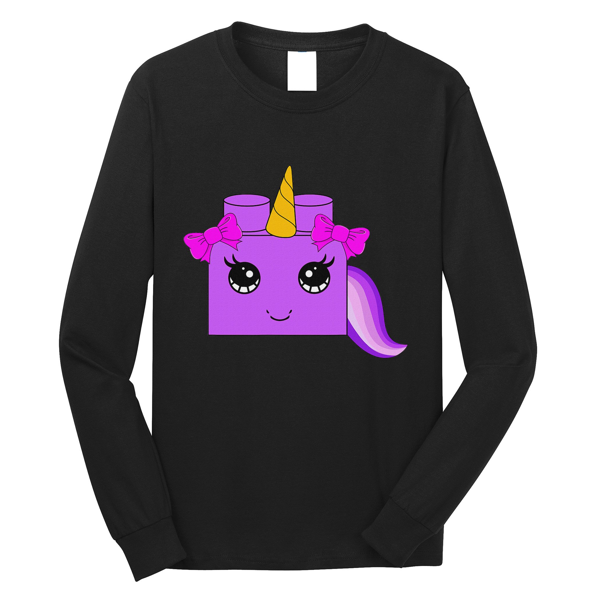Unicorn Lover Master Builder Block Brick Building Girl Long Sleeve Shirt