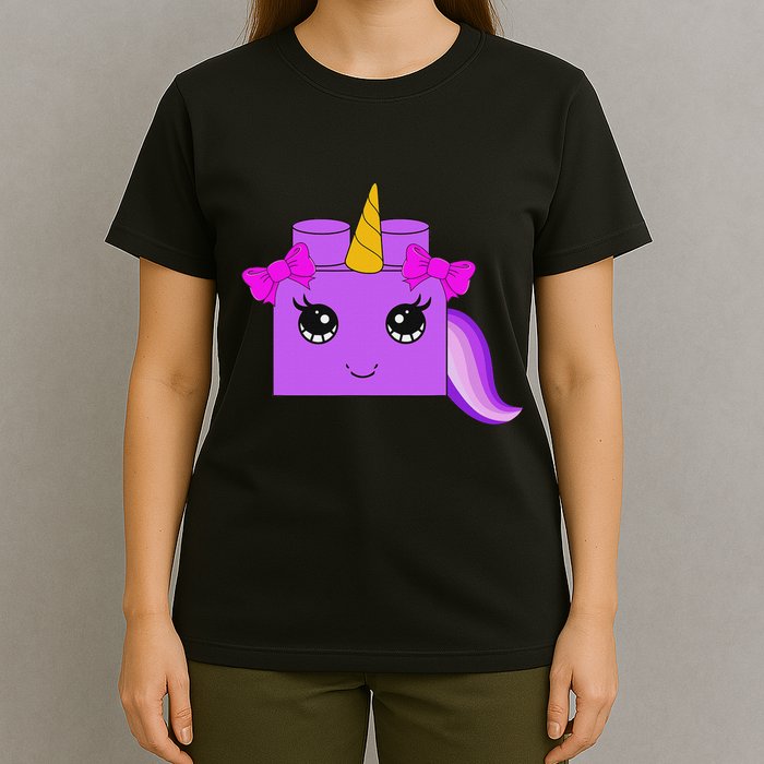Unicorn Lover Master Builder Block Brick Building Girl T-Shirt