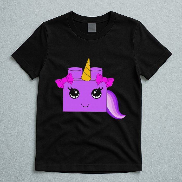 Unicorn Lover Master Builder Block Brick Building Girl T-Shirt