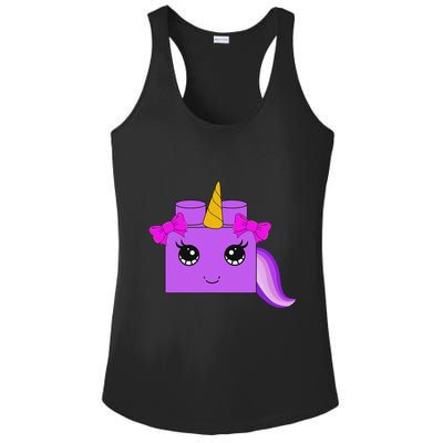 Unicorn Lover Master Builder Block Brick Building Girl Ladies PosiCharge Competitor Racerback Tank