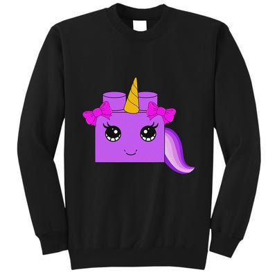 Unicorn Lover Master Builder Block Brick Building Girl Tall Sweatshirt