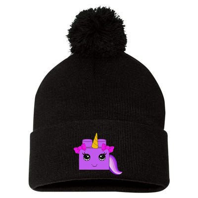 Unicorn Lover Master Builder Block Brick Building Girl Pom Pom 12in Knit Beanie