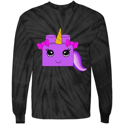 Unicorn Lover Master Builder Block Brick Building Girl Tie-Dye Long Sleeve Shirt