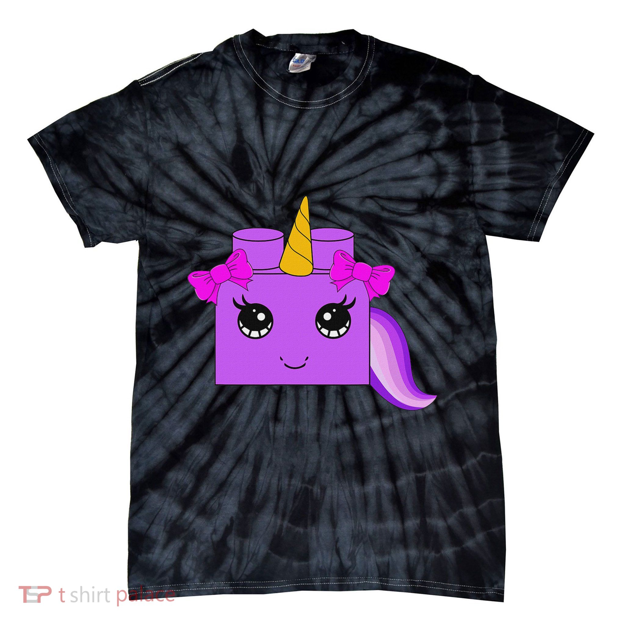 Unicorn Lover Master Builder Block Brick Building Girl Tie-Dye T-Shirt