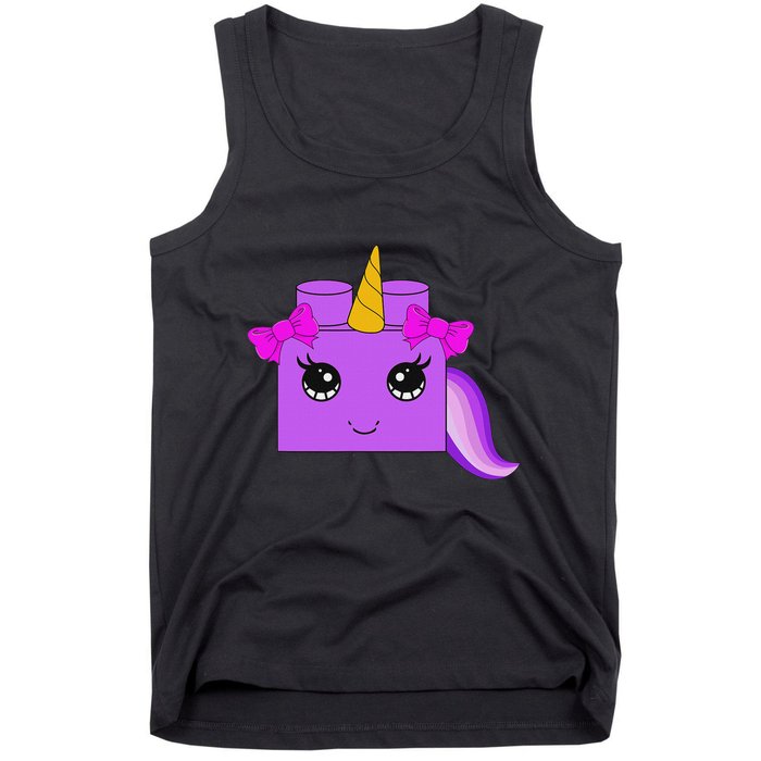 Unicorn Lover Master Builder Block Brick Building Girl Tank Top