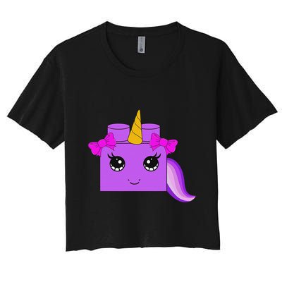Unicorn Lover Master Builder Block Brick Building Girl Crop Top
