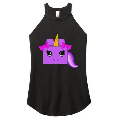 Unicorn Lover Master Builder Block Brick Building Girl Women's Perfect Tri Rocker Tank