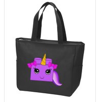 Unicorn Lover Master Builder Block Brick Building Girl Zip Tote Bag