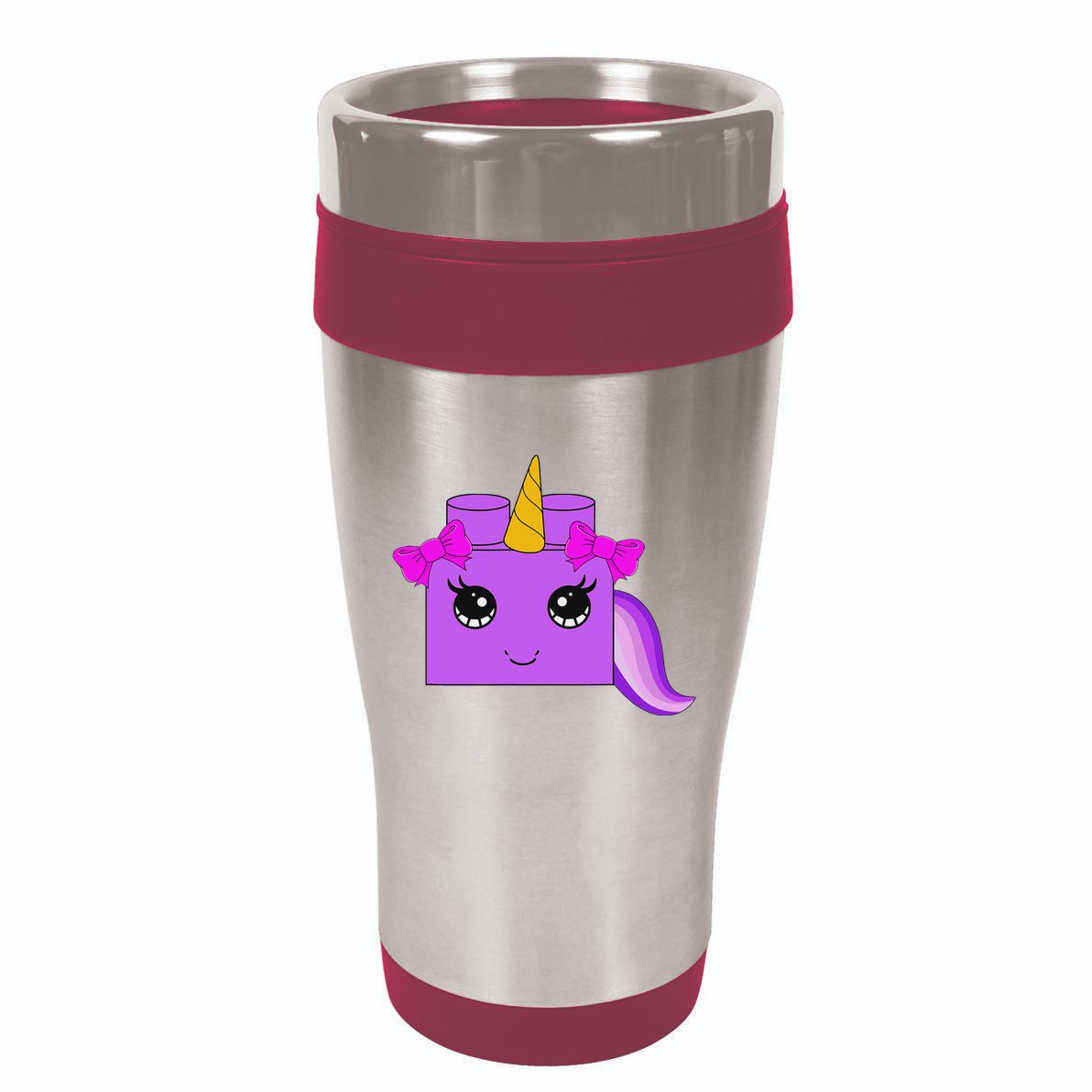 Unicorn Lover Master Builder Block Brick Building Girl 16oz Travel Tumbler