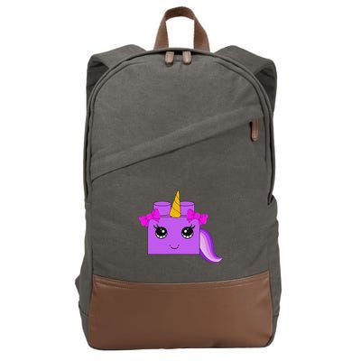 Unicorn Lover Master Builder Block Brick Building Girl Cotton Canvas Backpack