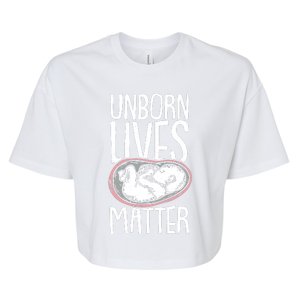 Unborn Lives Matter Anti Abortion Conservative Pro Life Bella+Canvas Jersey Crop Tee