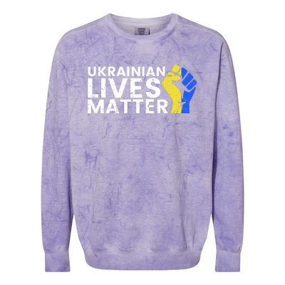 Ukrainian Lives Matter Stand With Ukraine Pray Support Colorblast Crewneck Sweatshirt