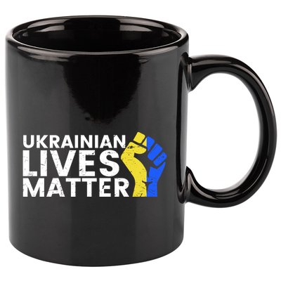 Ukrainian Lives Matter Stand With Ukraine Pray Support 11oz C Handle Ceramic Mug